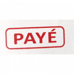 Tampon "PAYÉ" rouge