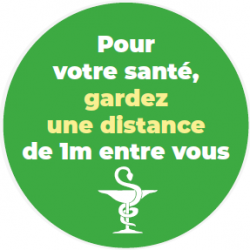 Rond « Gardez vos distances »