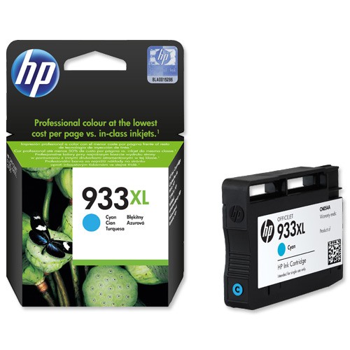 Cartouche HP - cyan (bleu) N°933 XL authentique - CN054AE haute capacité