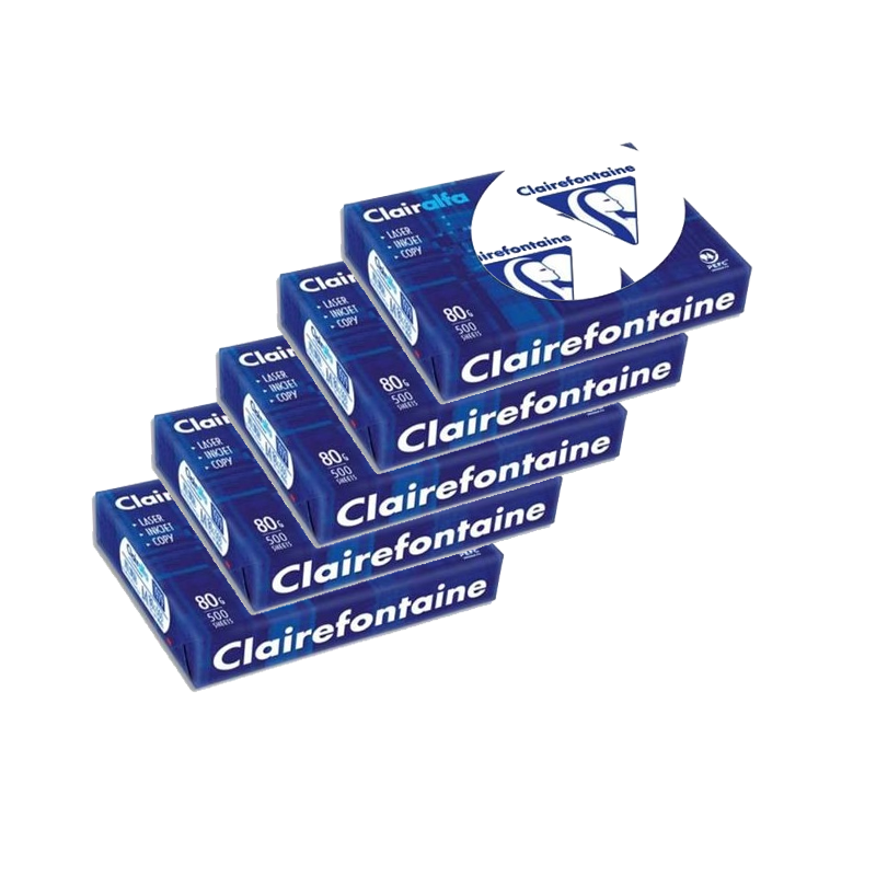 RAMETTE CLAIREFONTAINE BLANC 80G A4 - Papeterie - 132080 - achat e